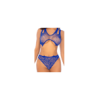 Body en résille bleu avec chaînes dorées - Mapalé